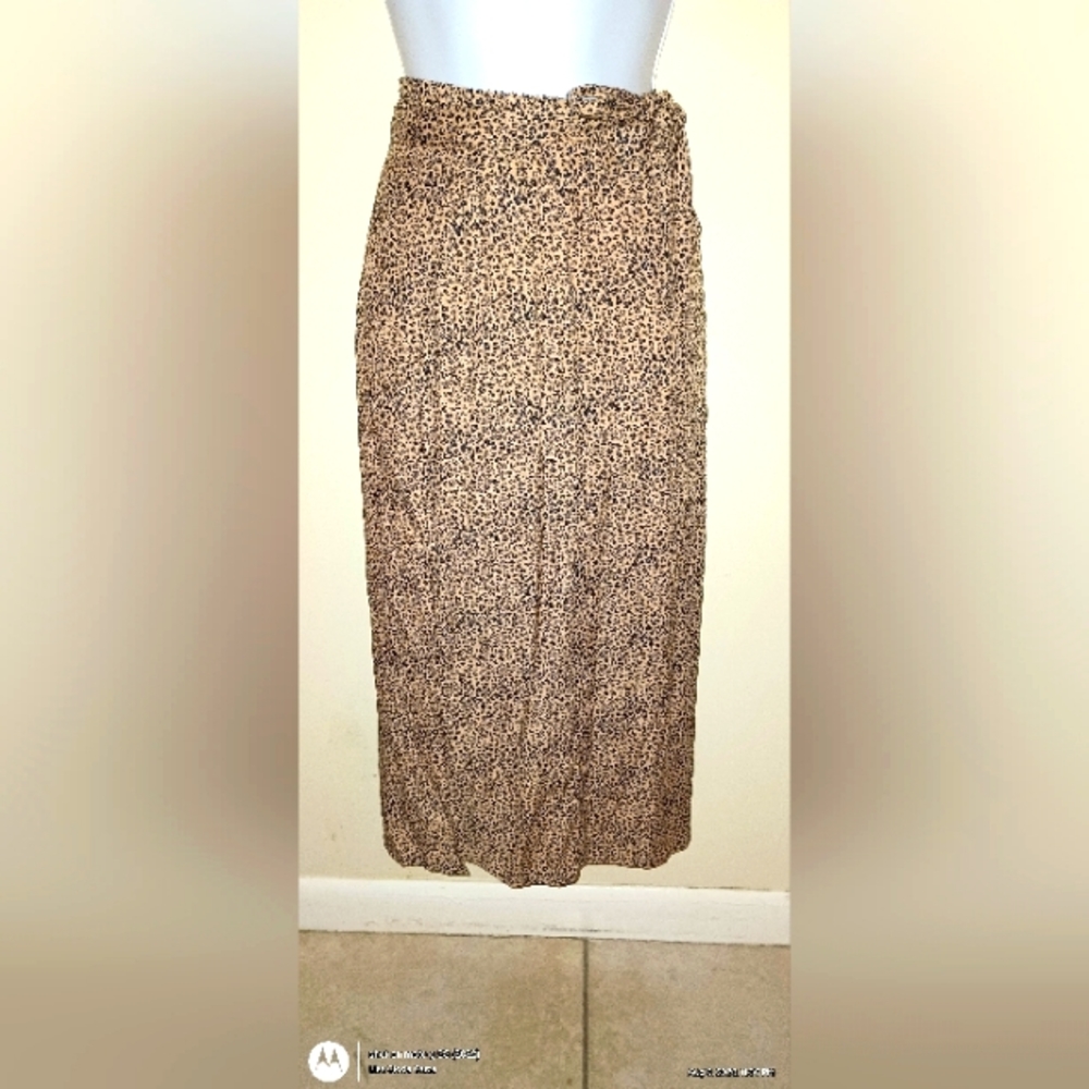 Leopard print long wrap around skirt